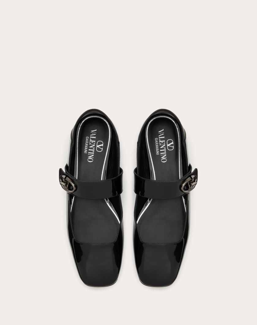 Valentino Handbags Ballerina Mary-jane Vlogo Locker In Vernice per Donna in Nero | Valentino IT Outlet