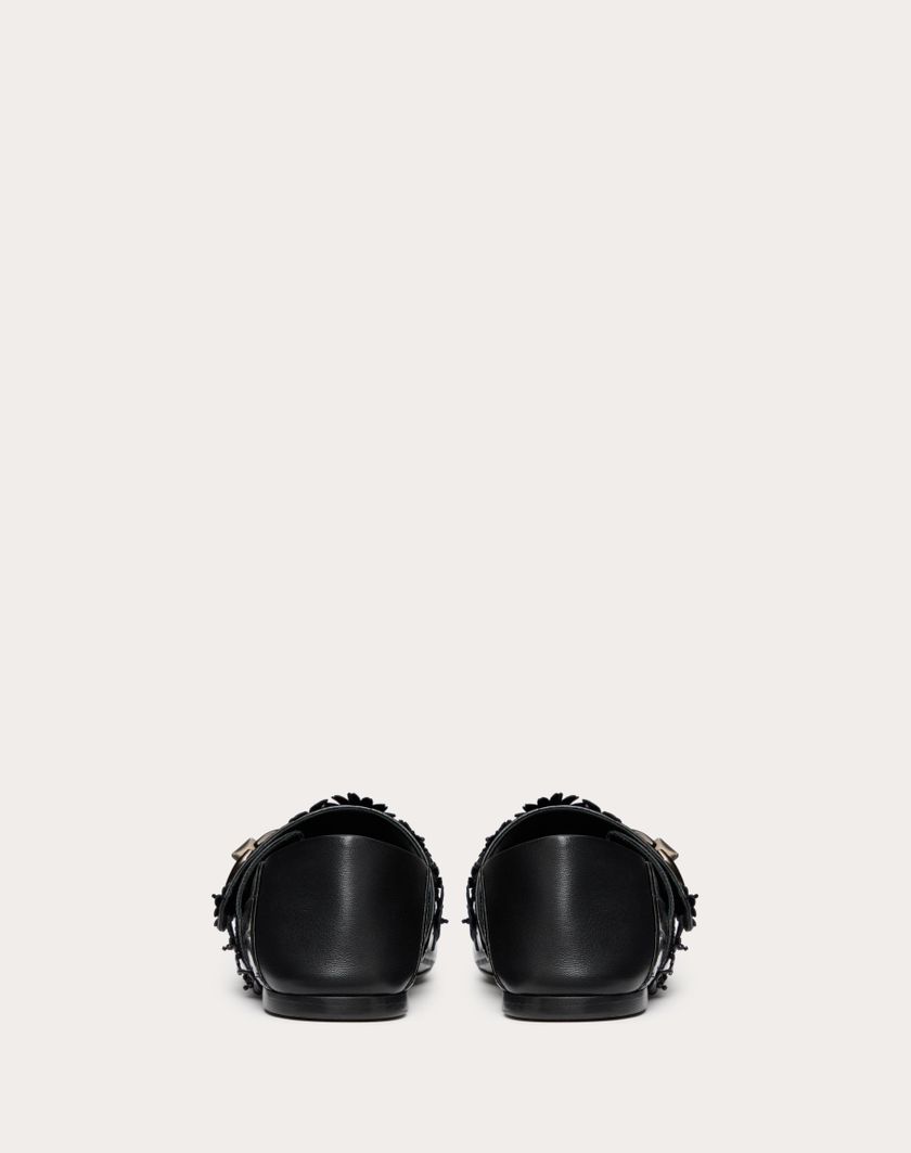 Valentino Handbags Ballerina Mary-jane Vlogo Locker In Anguilla Con Applicazione Di Fiori per Donna in Nero | Valentino IT In Vendita