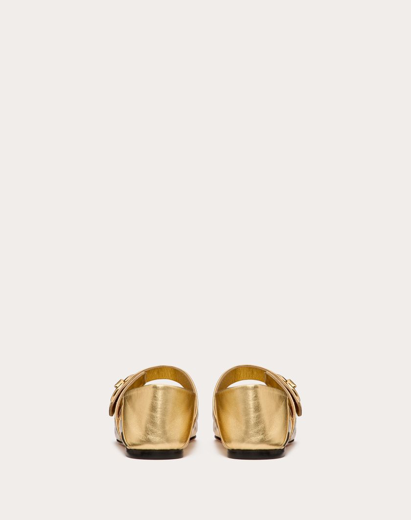 Valentino Handbags Ballerina Mary-jane Vlogo Locker In Vitello Specchio per Donna in Oro | Valentino IT Saldi
