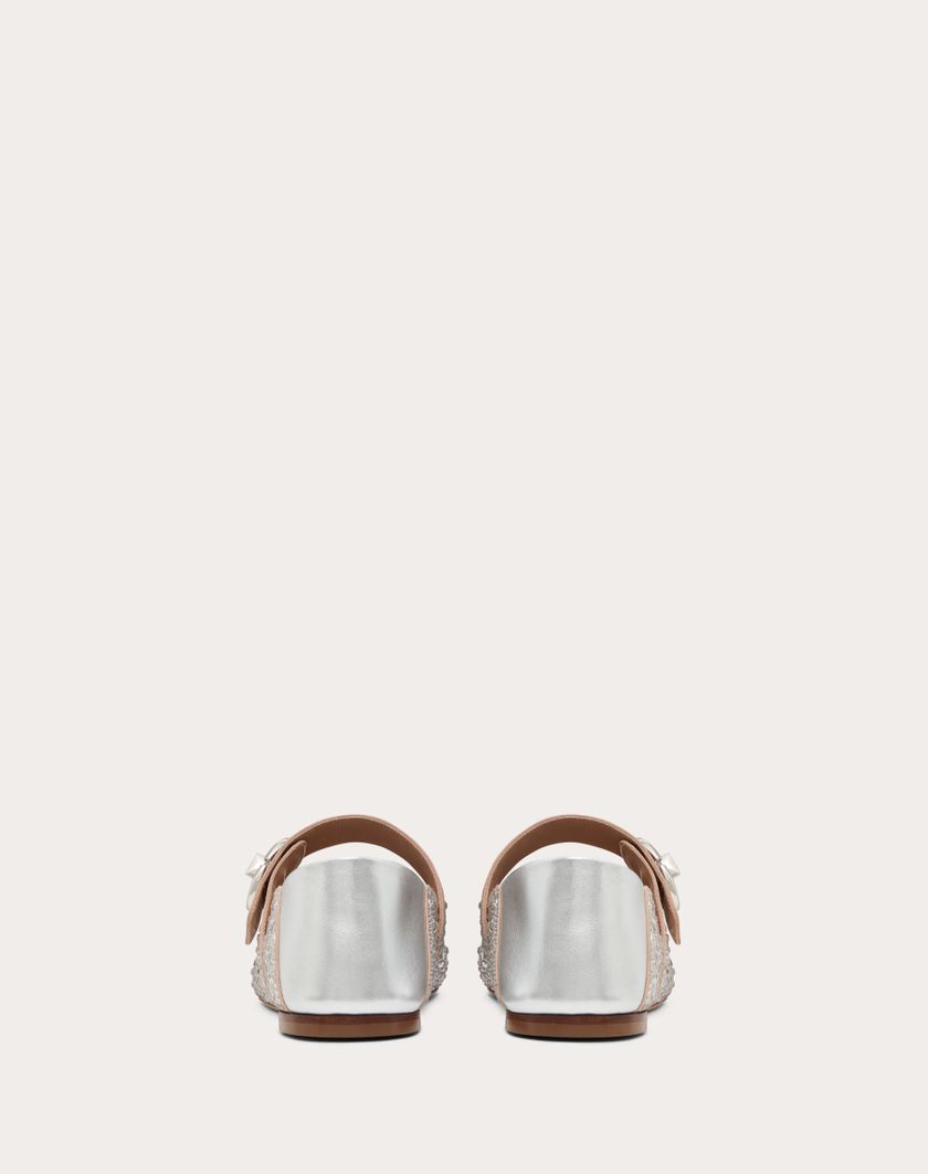 Valentino Handbags Ballerina Mary-jane Vlogo Locker Con Cristalli per Donna in Crystal/silver | Valentino IT Offerte