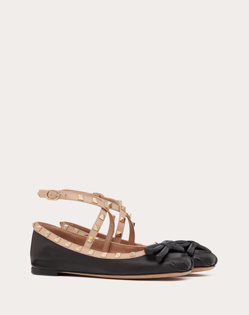 Valentino Handbags Ballerina Rockstud In Nappa per Donna in Nero | Valentino IT Saldi Di Fabbrica