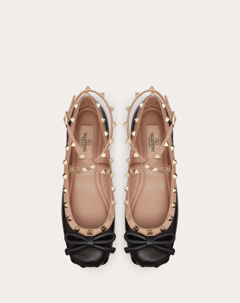 Valentino Handbags Ballerina Rockstud In Nappa per Donna in Nero | Valentino IT Saldi Di Fabbrica