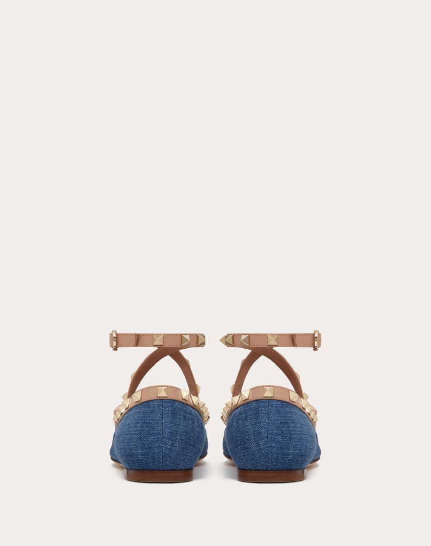 Valentino Handbags Ballerina Rockstud In Denim per Donna in Rose Cannelle | Valentino IT I Più Venduti