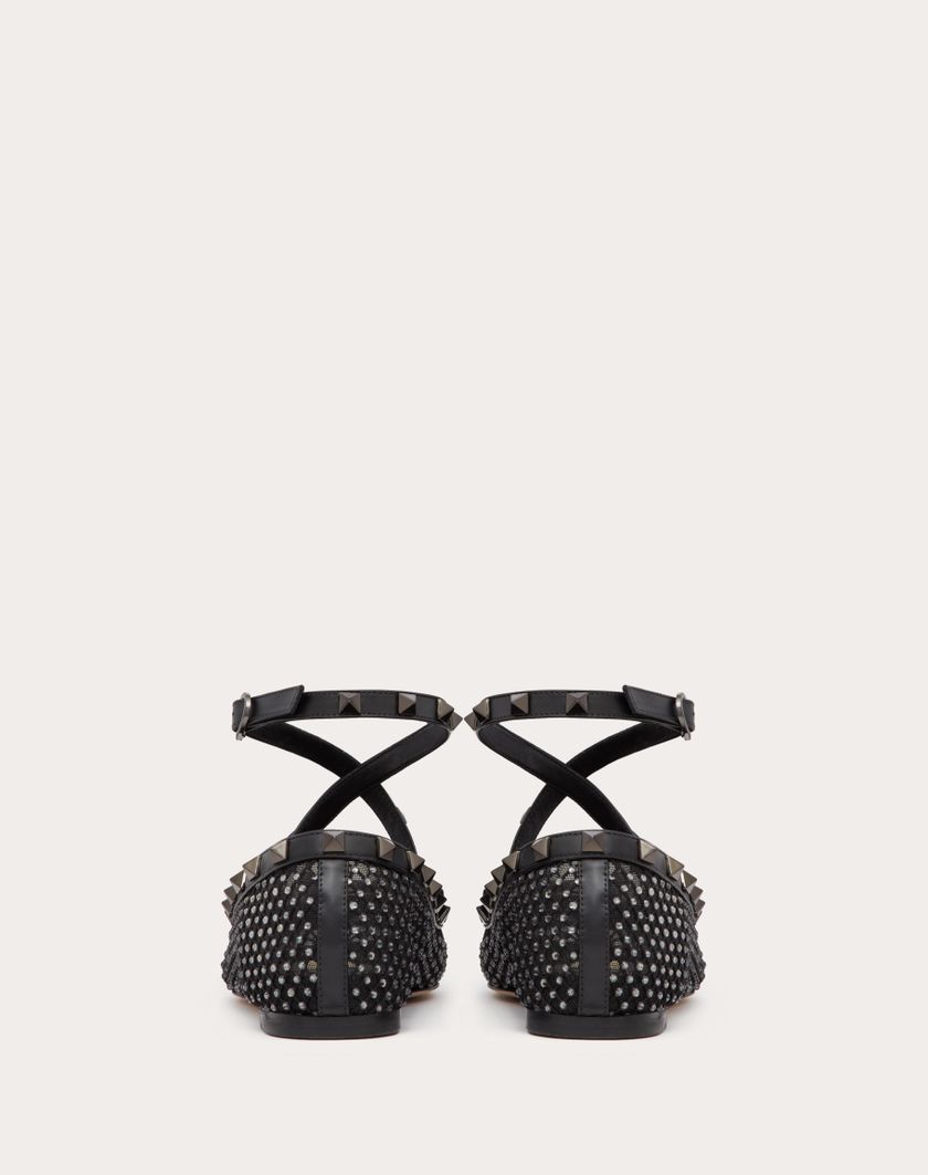 Valentino Handbags Ballerina Rockstud In Rete Con Cristalli E Borchie In Tono per Donna in Nero | Valentino IT Spedizione gratuita