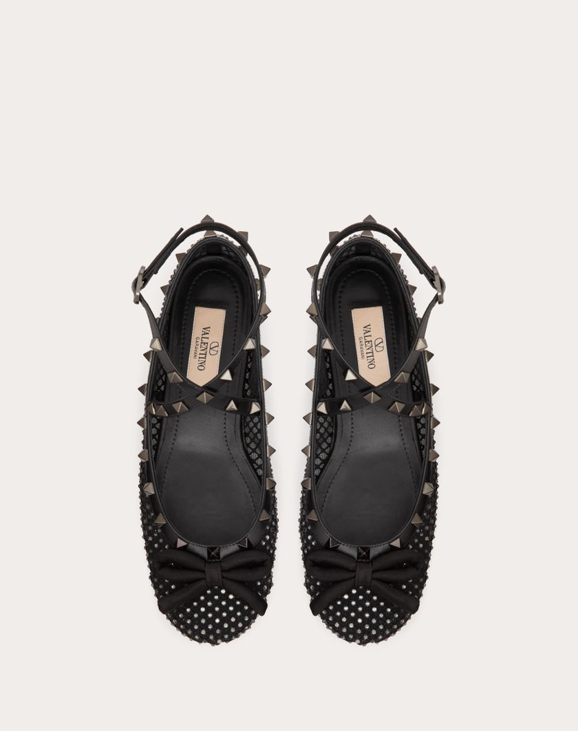 Valentino Handbags Ballerina Rockstud In Rete Con Cristalli E Borchie In Tono per Donna in Nero | Valentino IT Spedizione gratuita