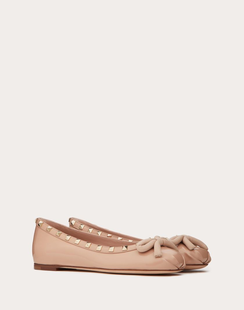 Valentino Handbags Ballerina Rockstud In Vernice per Donna in Nero | Valentino IT Negozio online di fabbrica