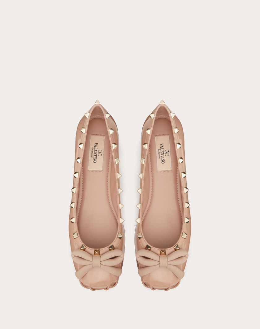 Valentino Handbags Ballerina Rockstud In Vernice per Donna in Nero | Valentino IT Negozio online di fabbrica
