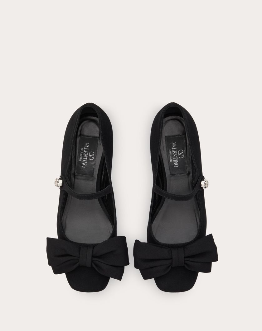 Valentino Handbags Ballerina Mary-jane Valentino Garavani Bowjane In Tessuto Crepe 20mm per Donna in Nero | Valentino IT Shopping online