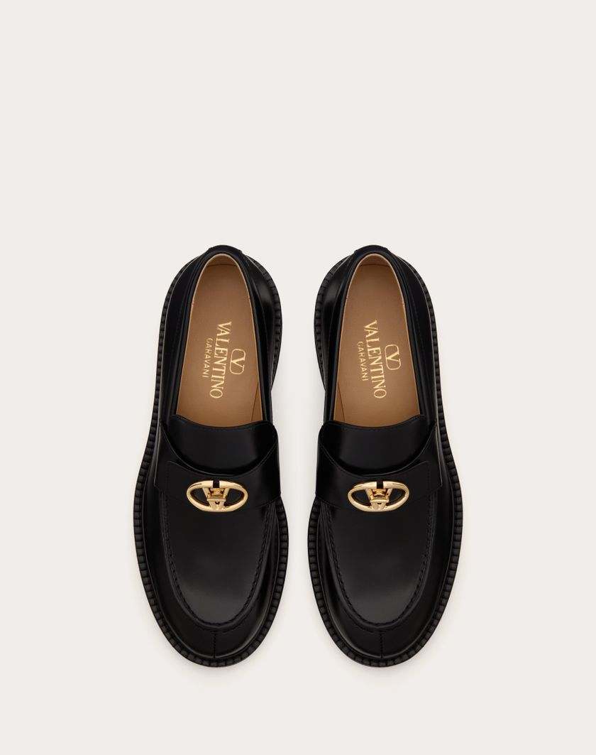 Valentino Handbags Mocassino Vlogo Locker In Vitello 40mm per Donna in Nero | Valentino IT Vendite stagionali