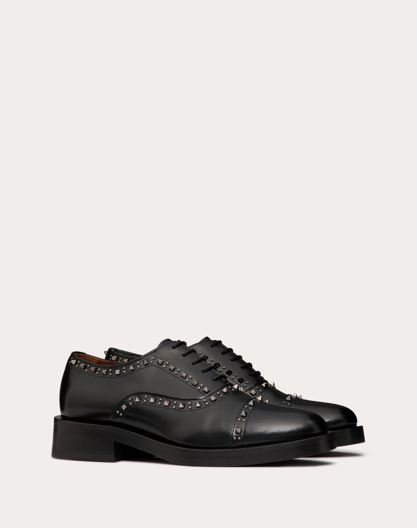 Valentino Handbags Scarpa Stringata Oxford Valentino Garavani Gentleglam In Vitello per Donna in Nero | Valentino IT Offerta per la Festa della Mamma