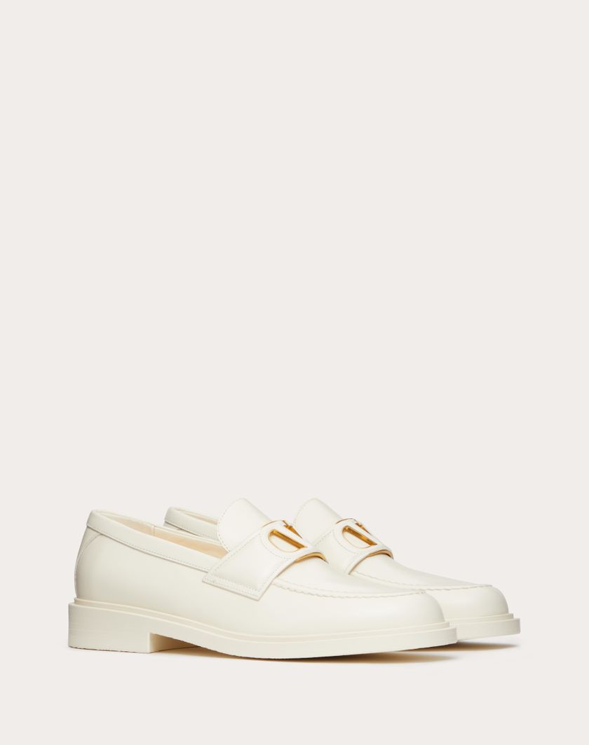 Valentino Handbags Mocassino Vlogo Signature In Vitello per Donna in Avorio | Valentino IT Offerta Giorno del Papà