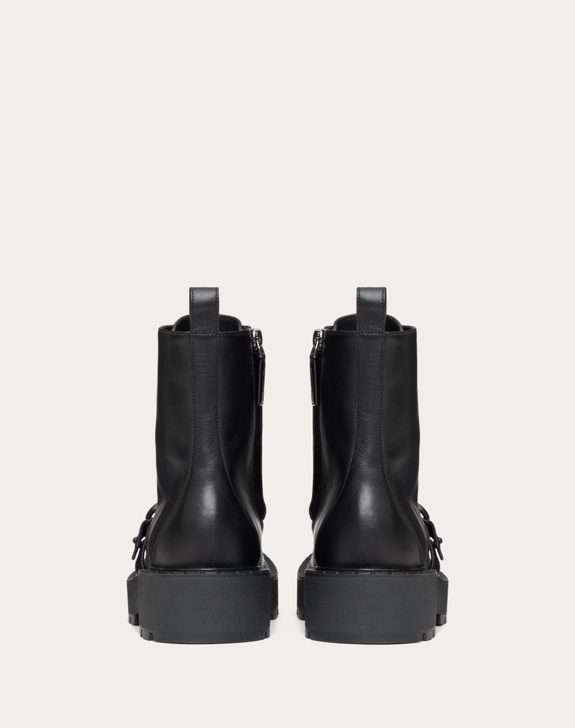 Valentino Handbags Combat Boot Vlogo Signature In Vitello 45mm per Donna in Nero | Valentino IT Offerta San Valentino