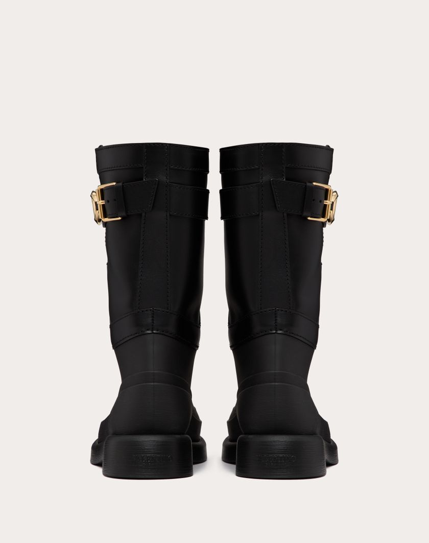 Valentino Handbags Stivaletto Vlogo The Bold Edition In Gomma E Vitello 35mm per Donna in Nero | Valentino IT Offerta Anniversario