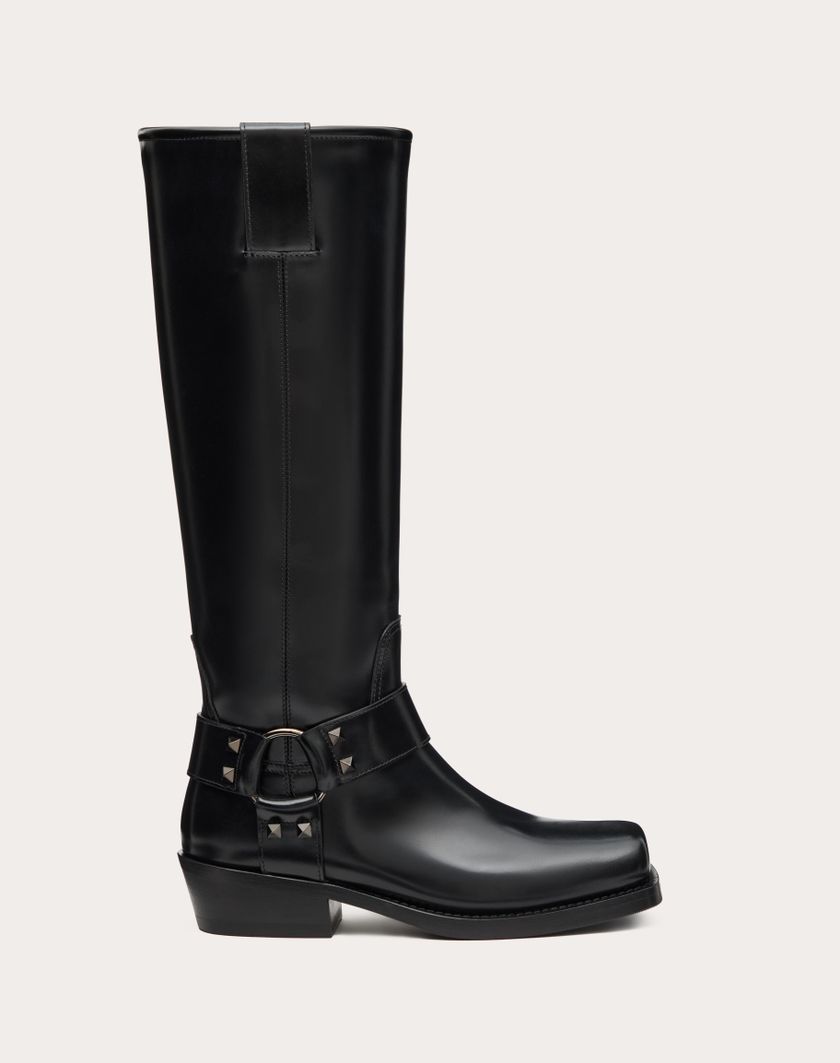 Valentino Handbags Stivale Biker Rockstud In Vitello 40mm per Donna in Nero | Valentino IT Vendita calda