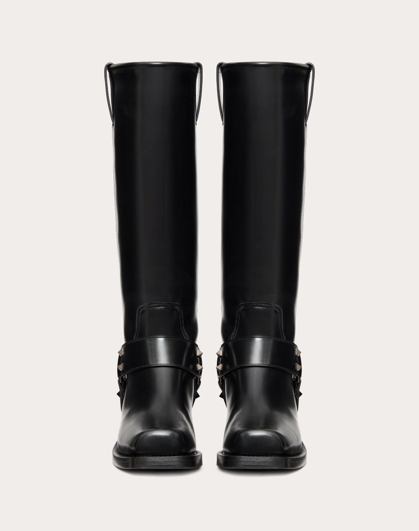 Valentino Handbags Stivale Biker Rockstud In Vitello 40mm per Donna in Nero | Valentino IT Vendita calda
