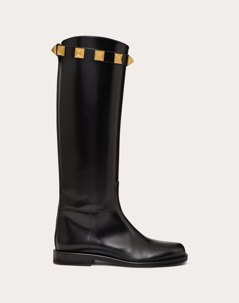 Valentino Handbags Stivale Roman Stud In Vitello 15mm per Donna in Nero | Valentino IT Bestseller