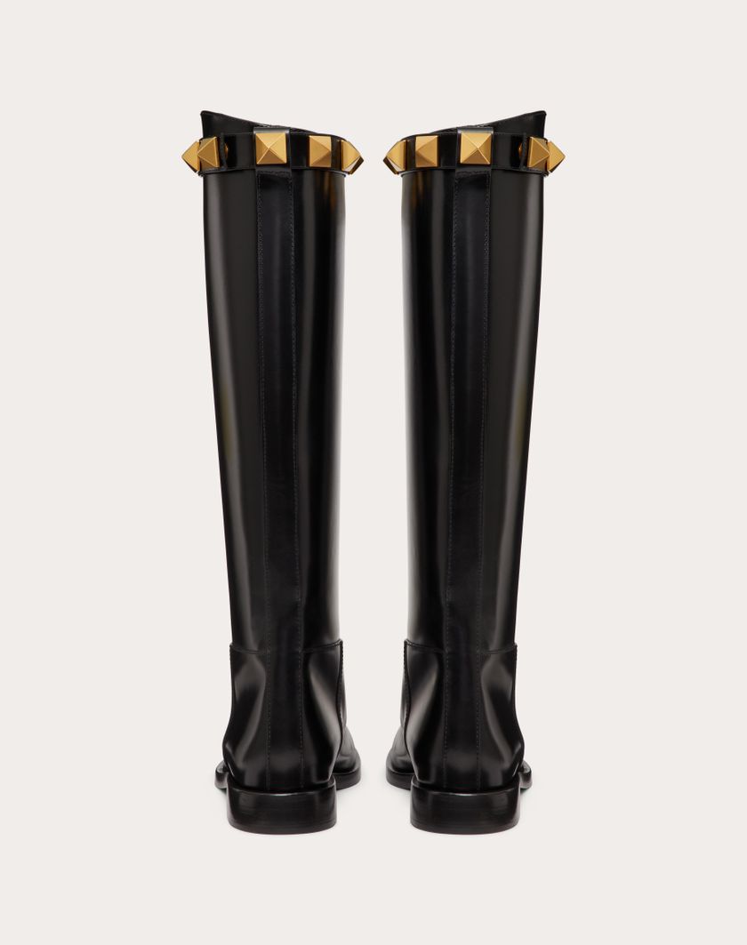 Valentino Handbags Stivale Roman Stud In Vitello 15mm per Donna in Nero | Valentino IT Bestseller