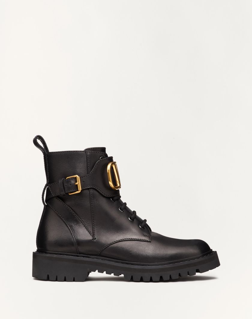 Valentino Handbags Combat Boot Vlogo Signature In Vitello 35mm per Donna in Nero | Valentino IT Offerte giornaliere
