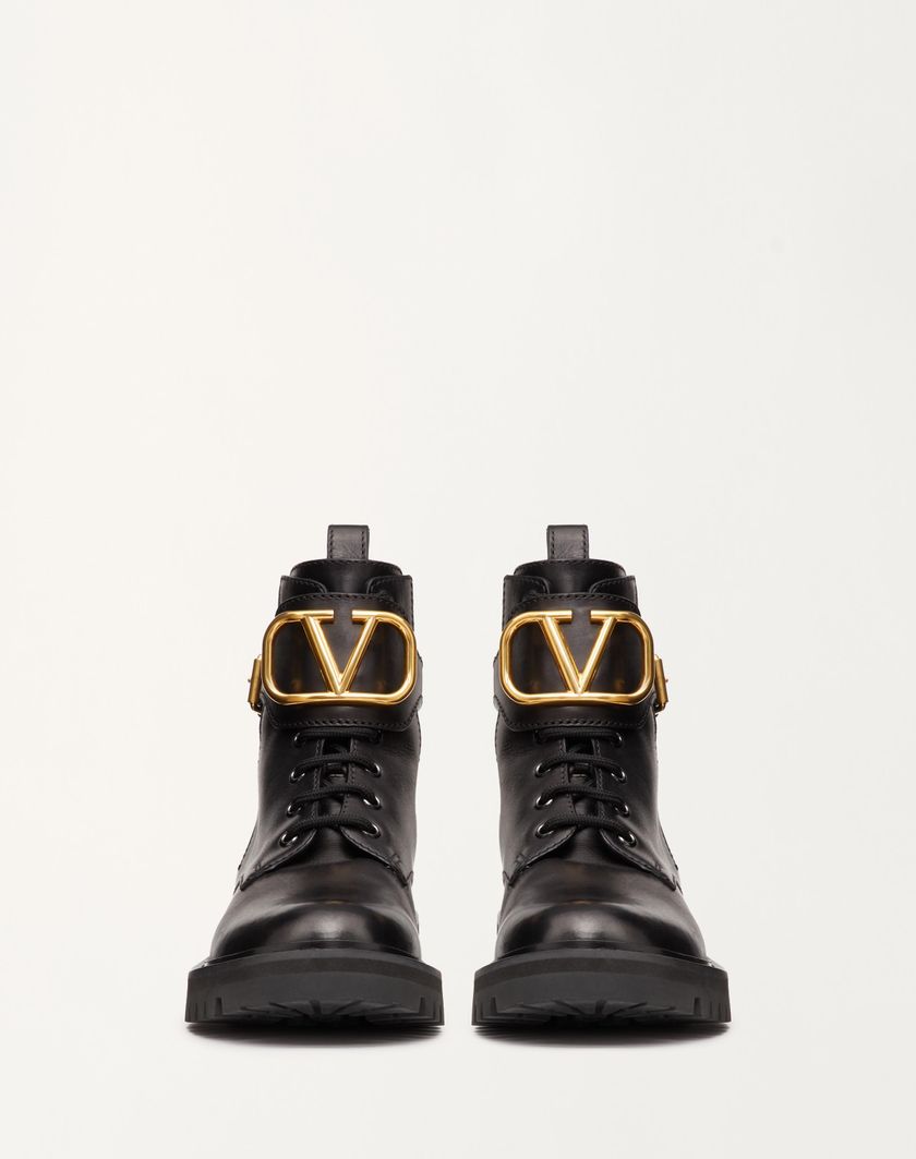 Valentino Handbags Combat Boot Vlogo Signature In Vitello 35mm per Donna in Nero | Valentino IT Offerte giornaliere