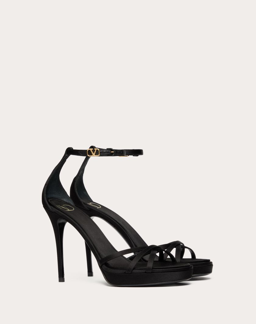 Valentino Handbags Sandalo Con Plateau Valentino Garavani Eveninglam In Raso 120mm per Donna in Poudre | Valentino IT Offerte speciali