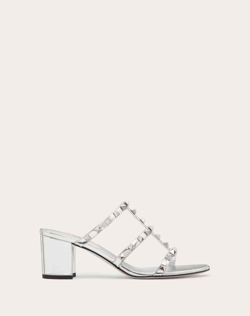Valentino Handbags Sandalo Slider Rockstud In Specchio 60mm per Donna in Argento | Valentino IT Rilascio limitato