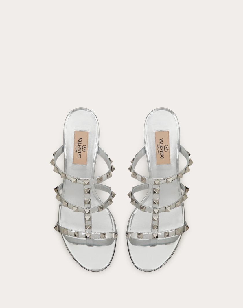 Valentino Handbags Sandalo Slider Rockstud In Specchio 60mm per Donna in Argento | Valentino IT Rilascio limitato