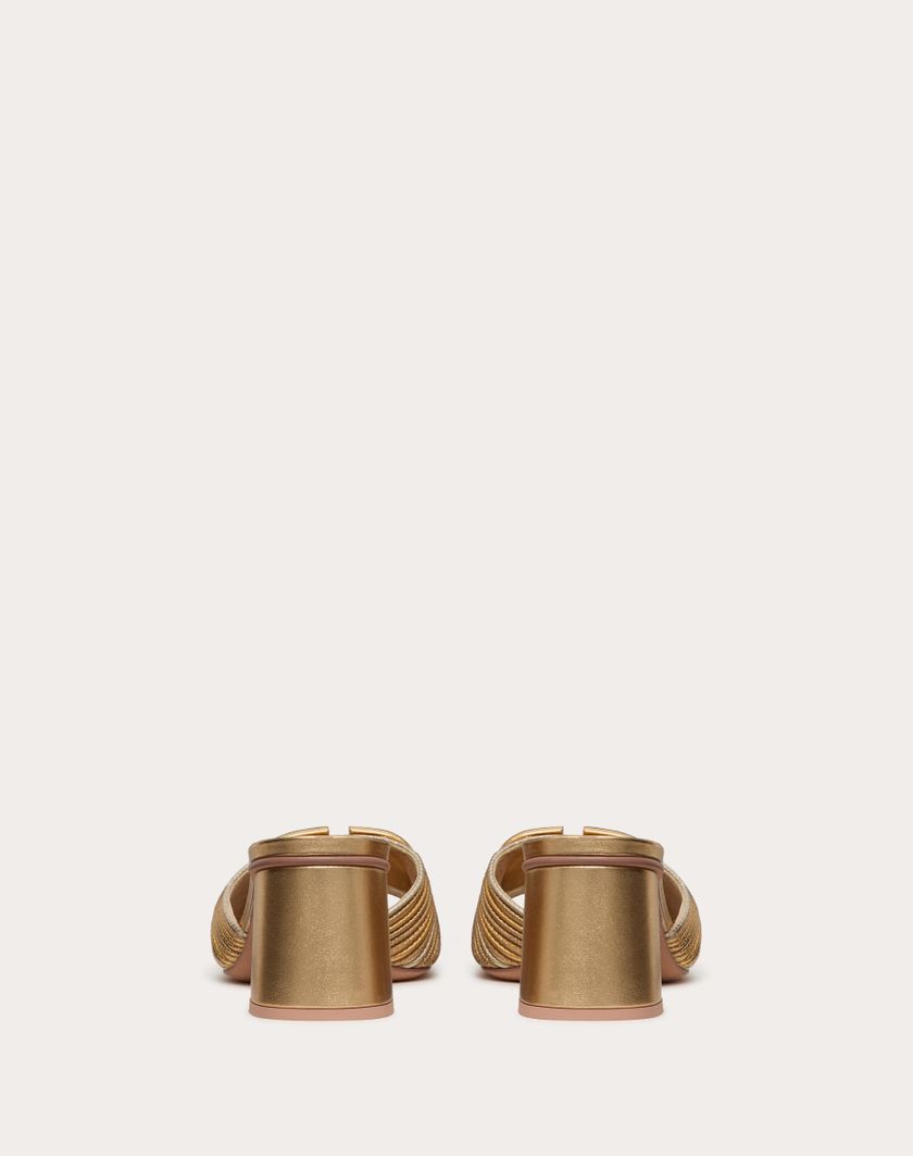 Valentino Handbags Sandalo Slide Vlogo Signature Metallizzato Con Ricamo Cornely 60mm per Donna in Oro | Valentino IT Fino al 50% di sconto
