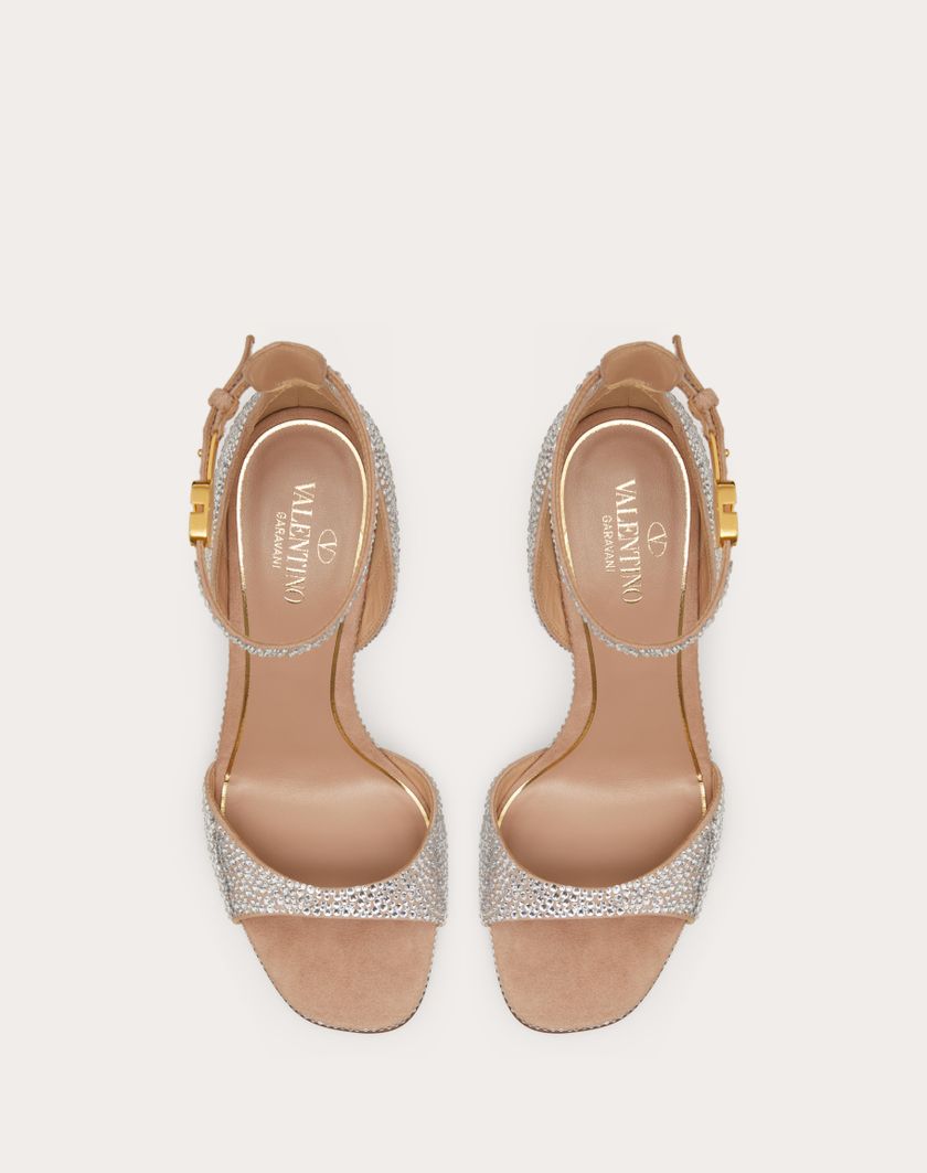 Valentino Handbags Sandalo Valentino Garavani Tan-go Con Cristalli 100mm per Donna in Crystal/rose Cannelle | Valentino IT Discount Store per i nuovi prodotti