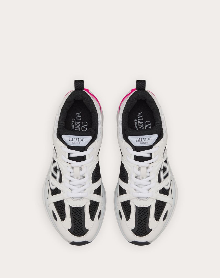 Valentino Handbags Sneaker Vlogo Easyjog In Vitello E Tessuto per Donna in Bianco/avorio/grigio | Valentino IT Limitato a 3 giorni