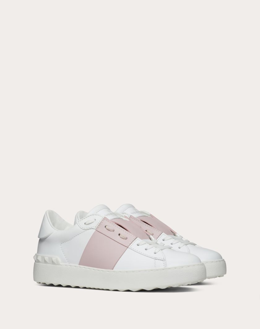 Valentino Handbags Sneaker Open In Vitello per Donna in Bianco/water Rose | Valentino IT Vendita