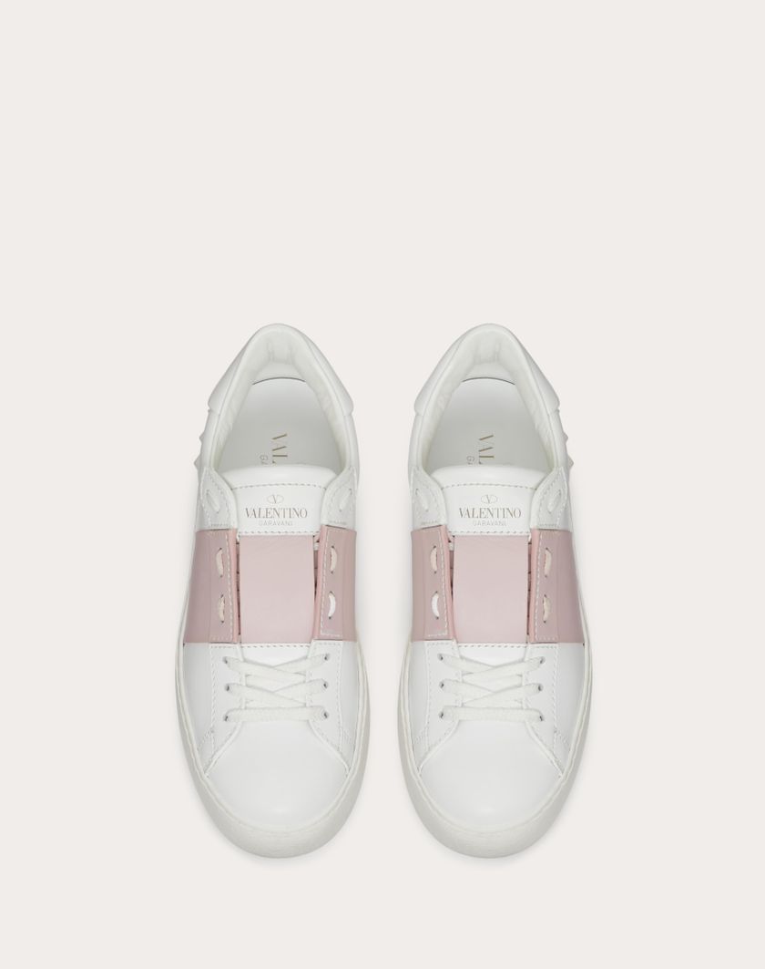 Valentino Handbags Sneaker Open In Vitello per Donna in Bianco/water Rose | Valentino IT Vendita