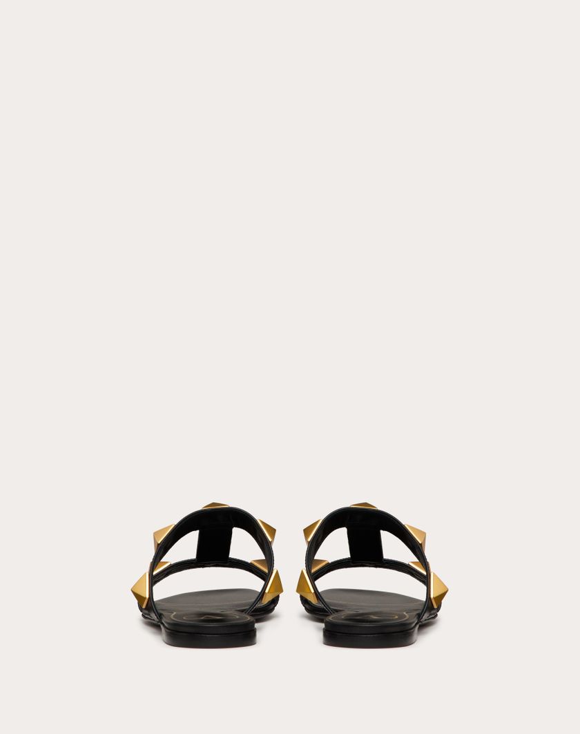 Valentino Handbags Sandalo Slide Basso Roman Stud In Vitello per Donna in Light Ivory | Valentino IT Offerta