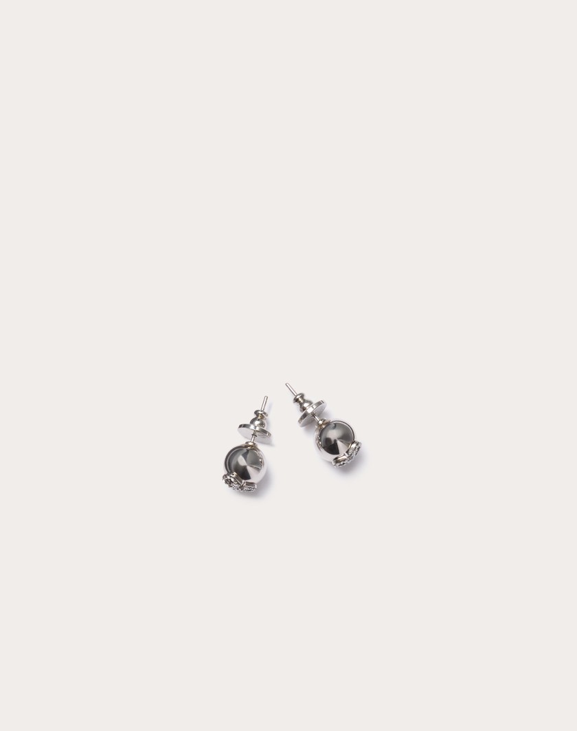 Valentino Handbags Orecchini Vlogo Signature In Metallo E Cristalli Swarovski® per Donna in Palladio/crystal | Valentino IT Comprare a buon mercato