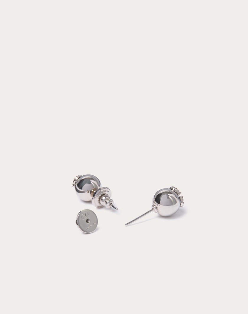 Valentino Handbags Orecchini Vlogo Signature In Metallo E Cristalli Swarovski® per Donna in Palladio/crystal | Valentino IT Comprare a buon mercato