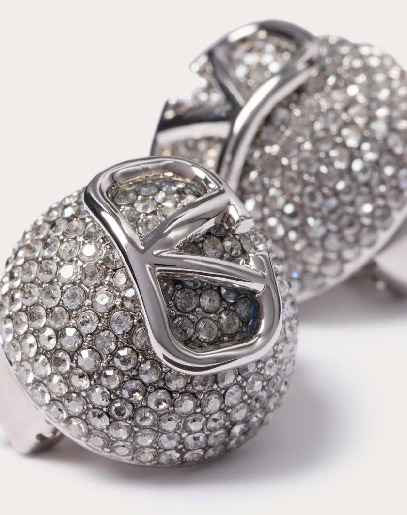 Valentino Handbags Orecchini Vlogo Signature In Metallo E Cristalli Swarovski® per Donna in Oro | Valentino IT Shopping online