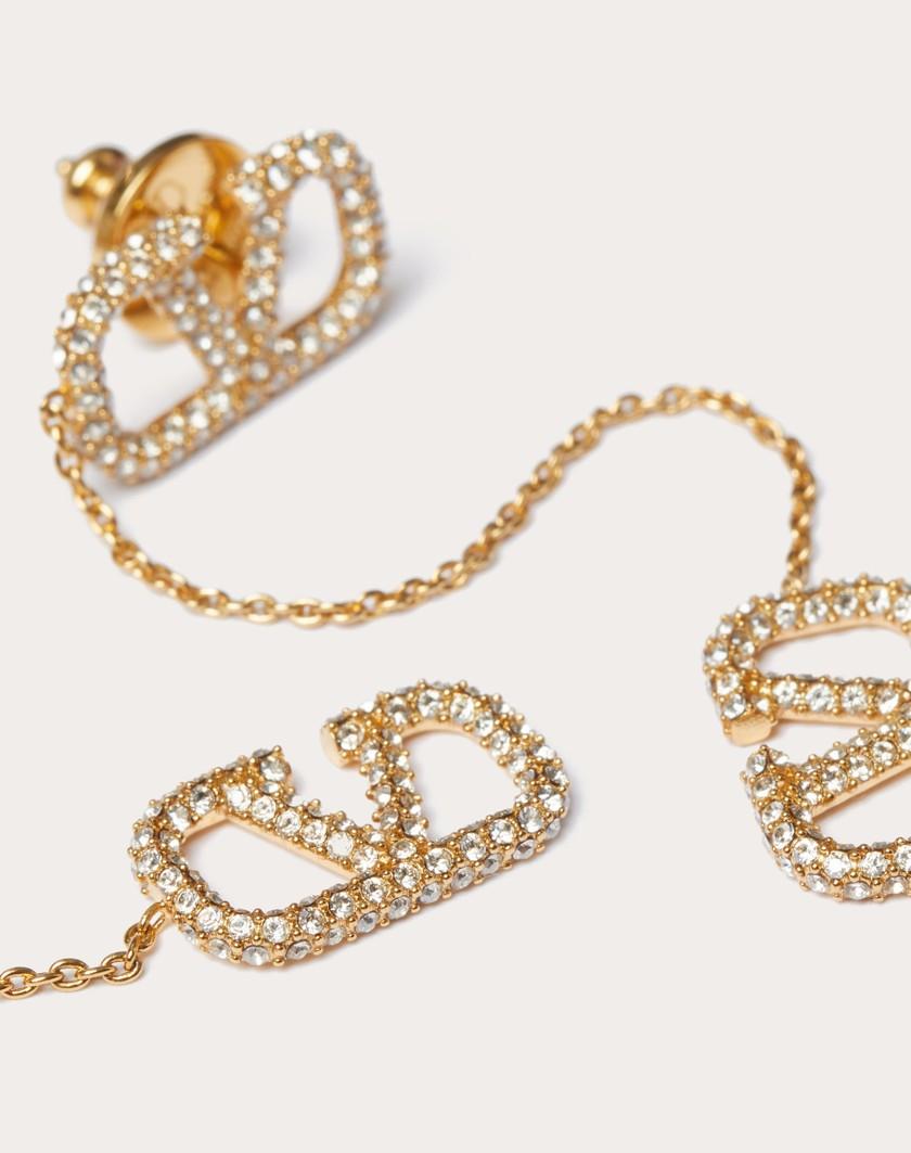 Valentino Handbags Orecchini Vlogo Signature In Metallo E Cristalli Swarovski® per Donna in Oro | Valentino IT Cyber Monday
