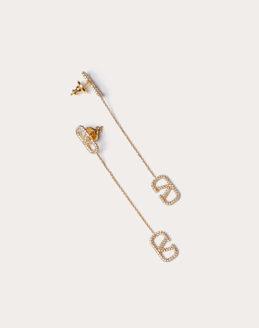 Valentino Handbags Orecchini Vlogo Signature In Metallo E Cristalli Swarovski® per Donna in Oro | Valentino IT Cyber Monday