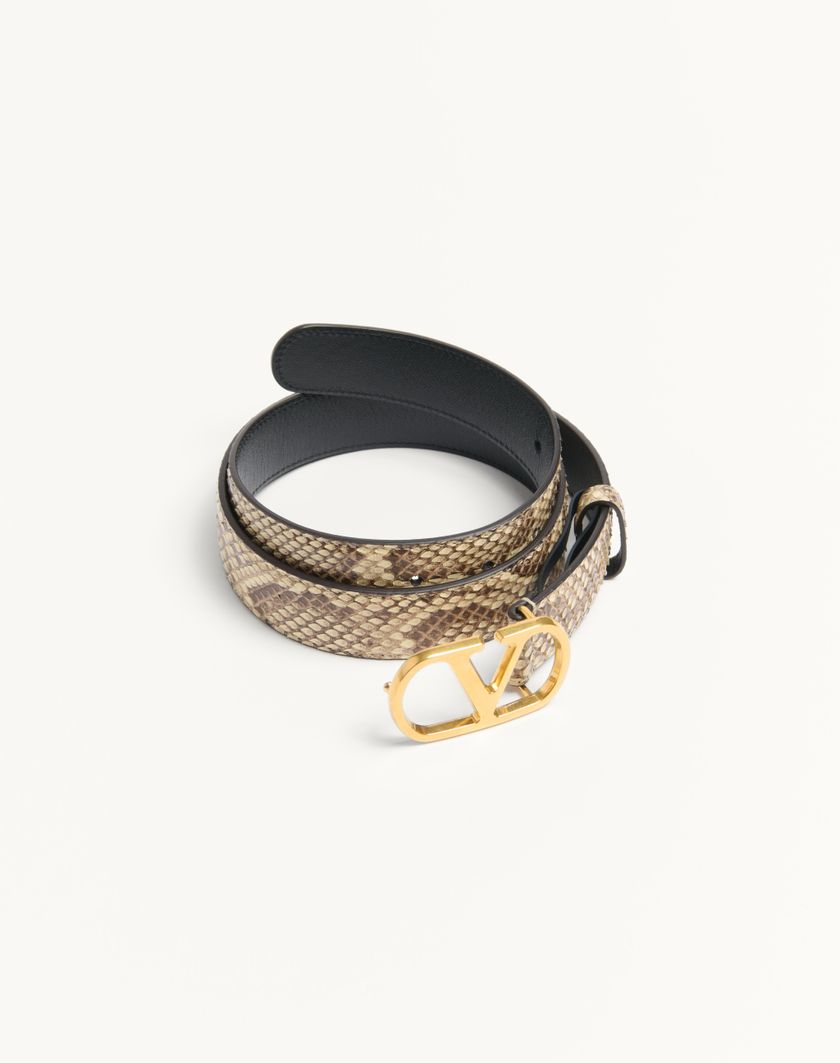 Valentino Handbags Cintura Vlogo Signature In Pitone 30 Mm per Donna in Avorio | Valentino IT Offerta per la Festa della Mamma