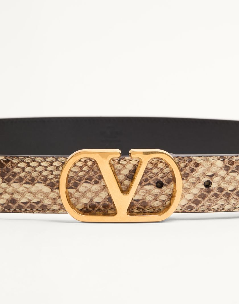 Valentino Handbags Cintura Vlogo Signature In Pitone 30 Mm per Donna in Avorio | Valentino IT Offerta per la Festa della Mamma