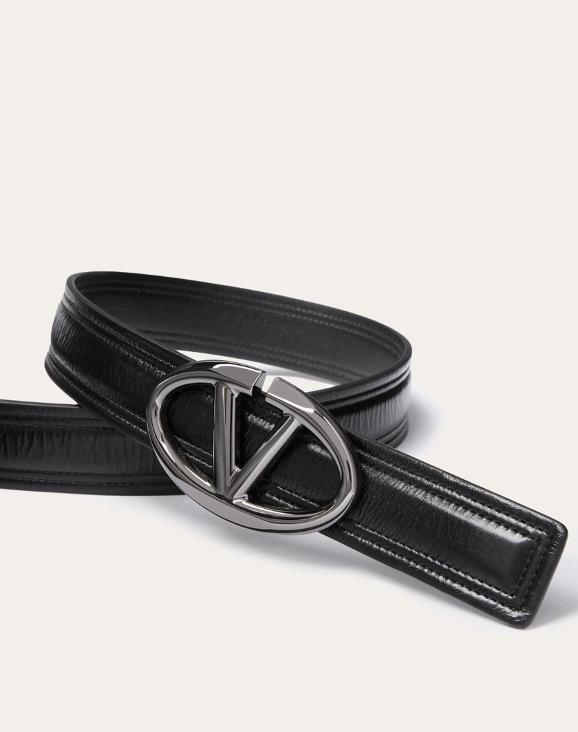 Valentino Handbags Cintura Vlogo The Bold Edition In Vitello Lucido 30 Mm per Donna in Nero | Valentino IT Online Outlet