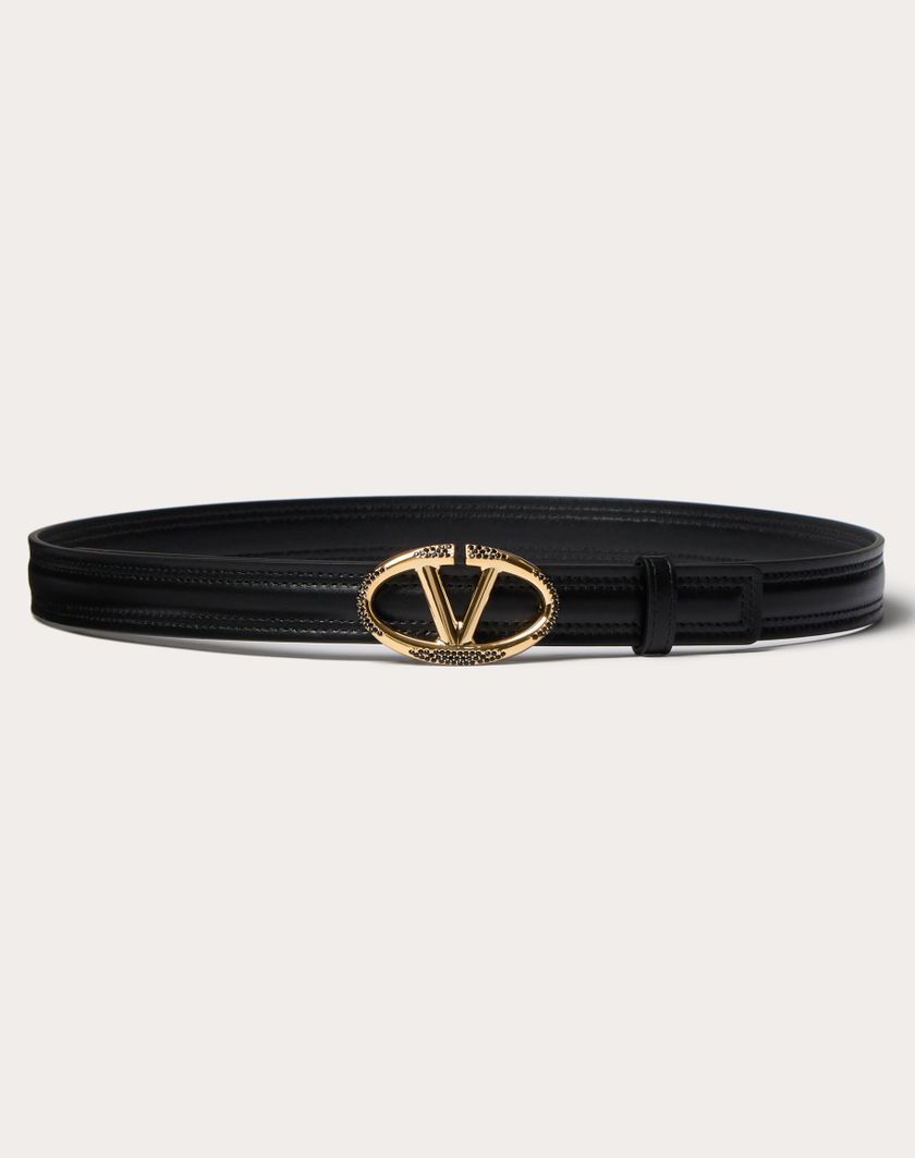 Valentino Handbags Cintura Vlogo The Bold Edition In Vitello Lucido 20 Mm per Donna in Nero | Valentino IT Offerte giornaliere