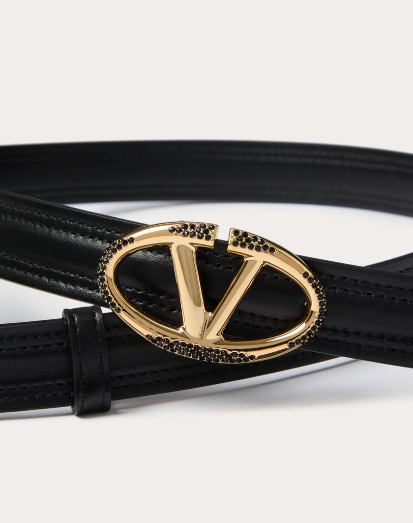 Valentino Handbags Cintura Vlogo The Bold Edition In Vitello Lucido 20 Mm per Donna in Nero | Valentino IT Offerte giornaliere