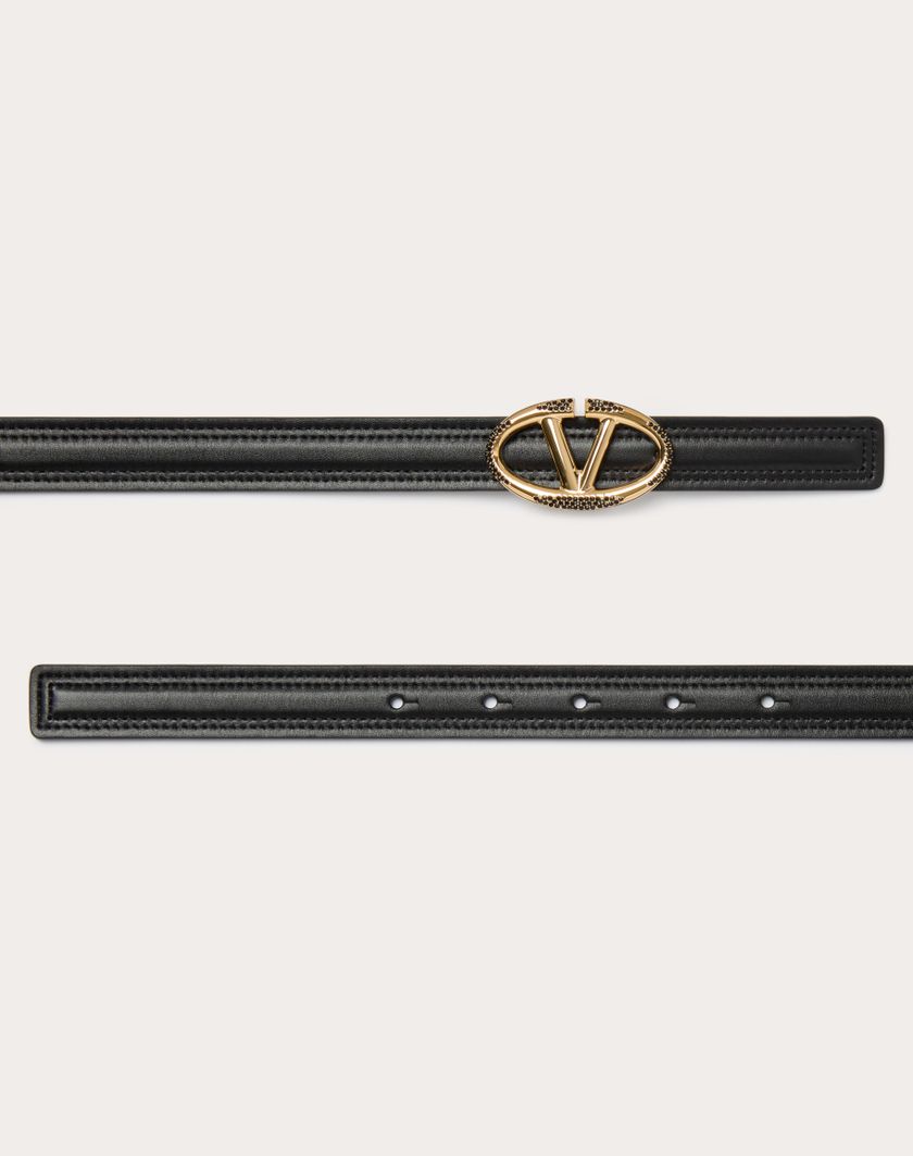 Valentino Handbags Cintura Vlogo The Bold Edition In Vitello Lucido 20 Mm per Donna in Nero | Valentino IT Offerte giornaliere