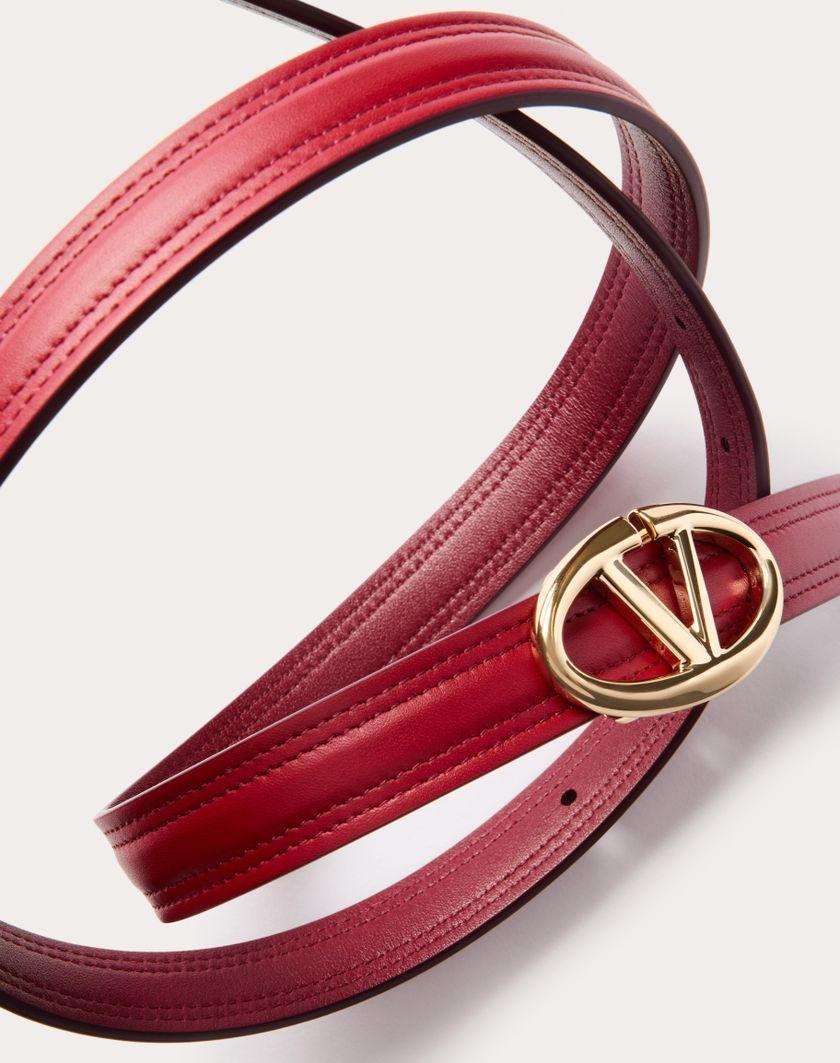 Valentino Handbags Cintura Vlogo The Bold Edition In Vitello Lucido 20 Mm per Donna in Rosso V./rosso Scuro | Valentino IT Offerte speciali
