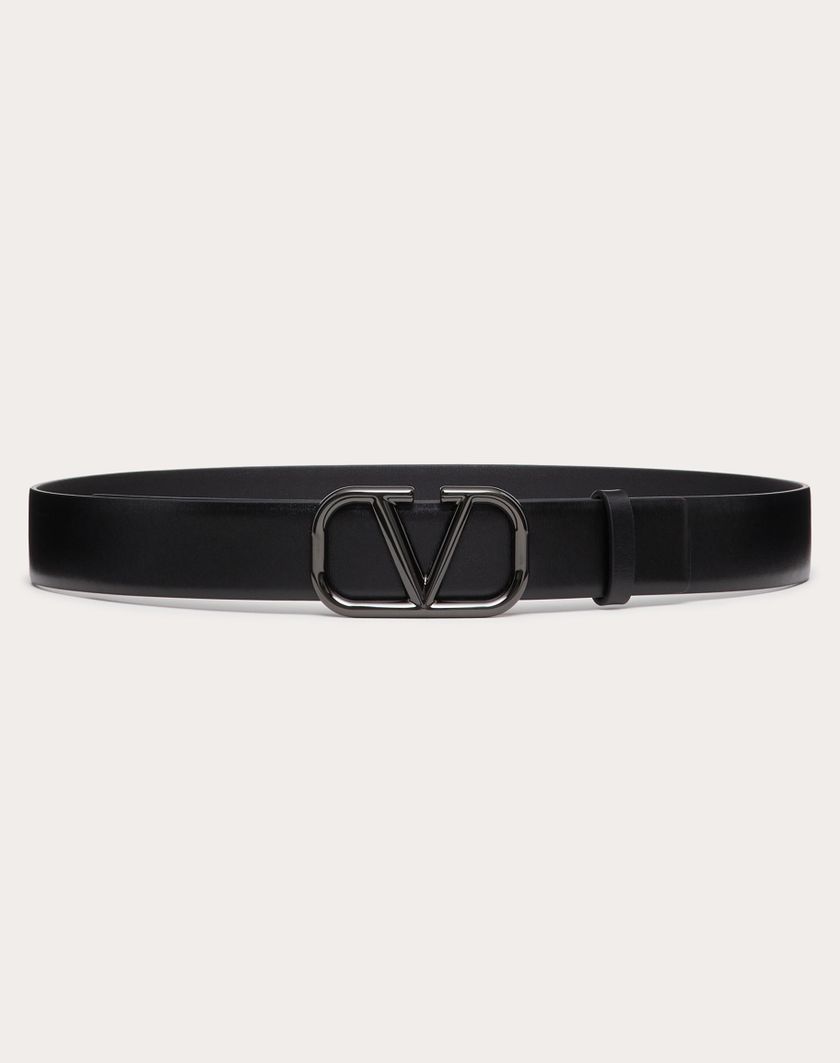 Valentino Handbags Cintura Vlogo Signature In Vitello Lucido 30 Mm per Donna in Nero | Valentino IT Sconti VIP