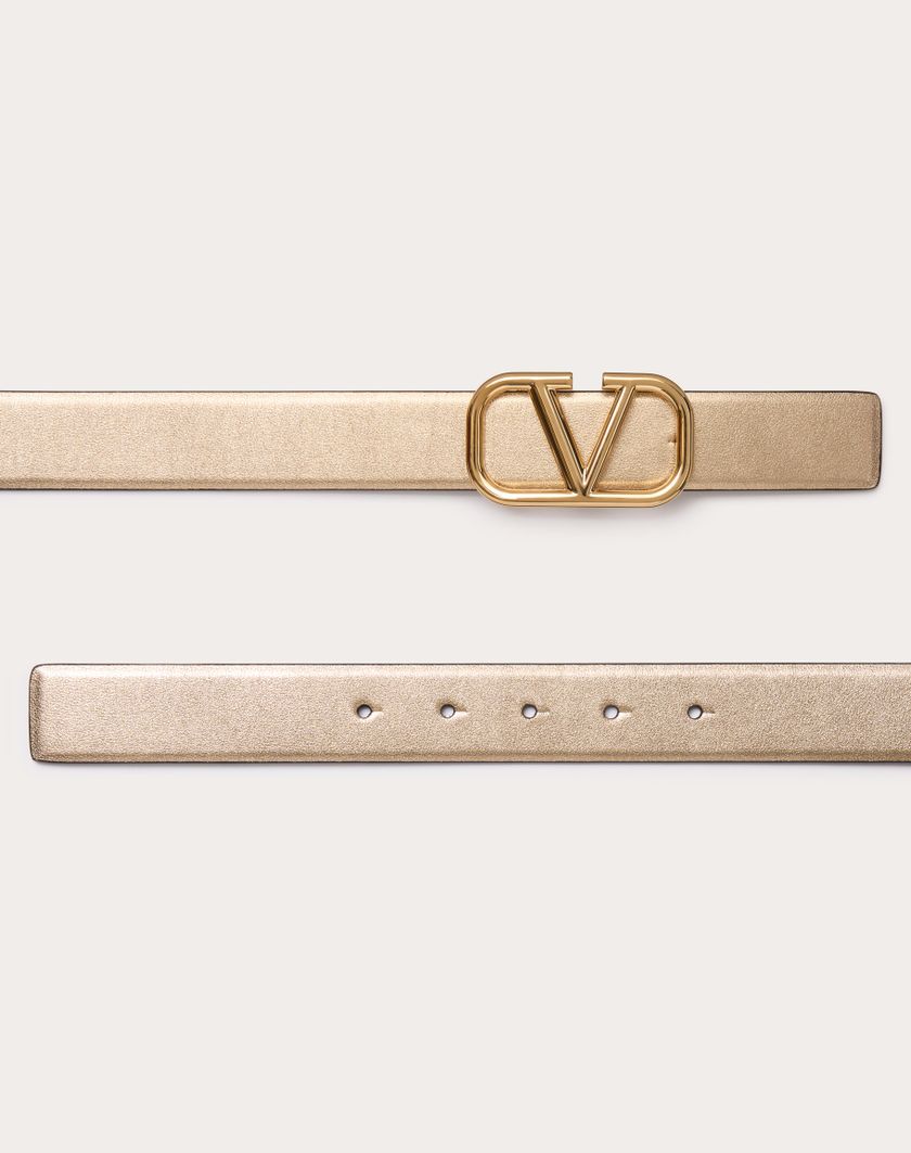 Valentino Handbags Cintura Reversibile Vlogo Signature In Vitello Metallizzato E Vitello Lucido 30 Mm per Donna in Oro/nero | Valentino IT Prezzo basso