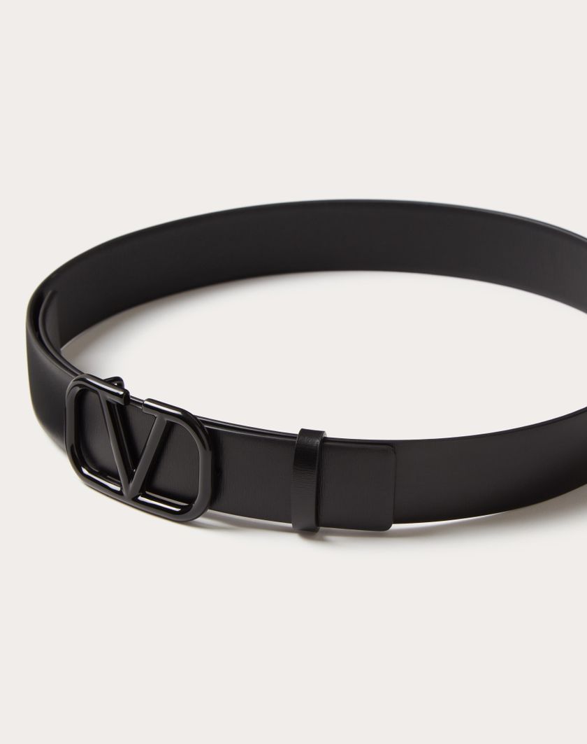 Valentino Handbags Cintura Vlogo Signature In Vitello Lucido 30 Mm per Donna in Nero | Valentino IT Super Saving Price