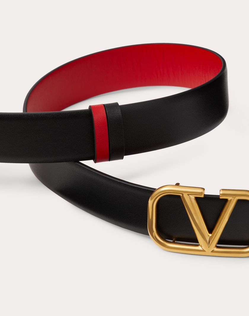 Valentino Handbags Cintura Reversibile Vlogo Signature In Vitello Lucido 30 Mm per Donna in Nero/rouge Pur | Valentino IT Ritorno libero