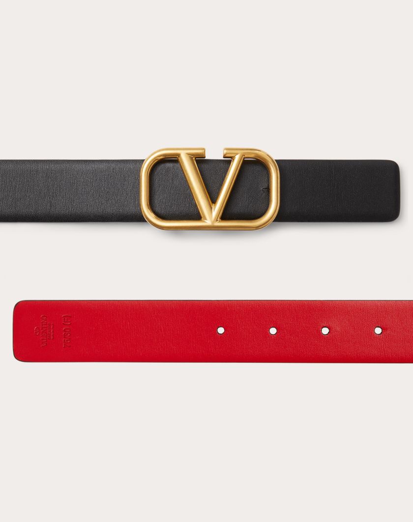 Valentino Handbags Cintura Reversibile Vlogo Signature In Vitello Lucido 30 Mm per Donna in Nero/rouge Pur | Valentino IT Ritorno libero