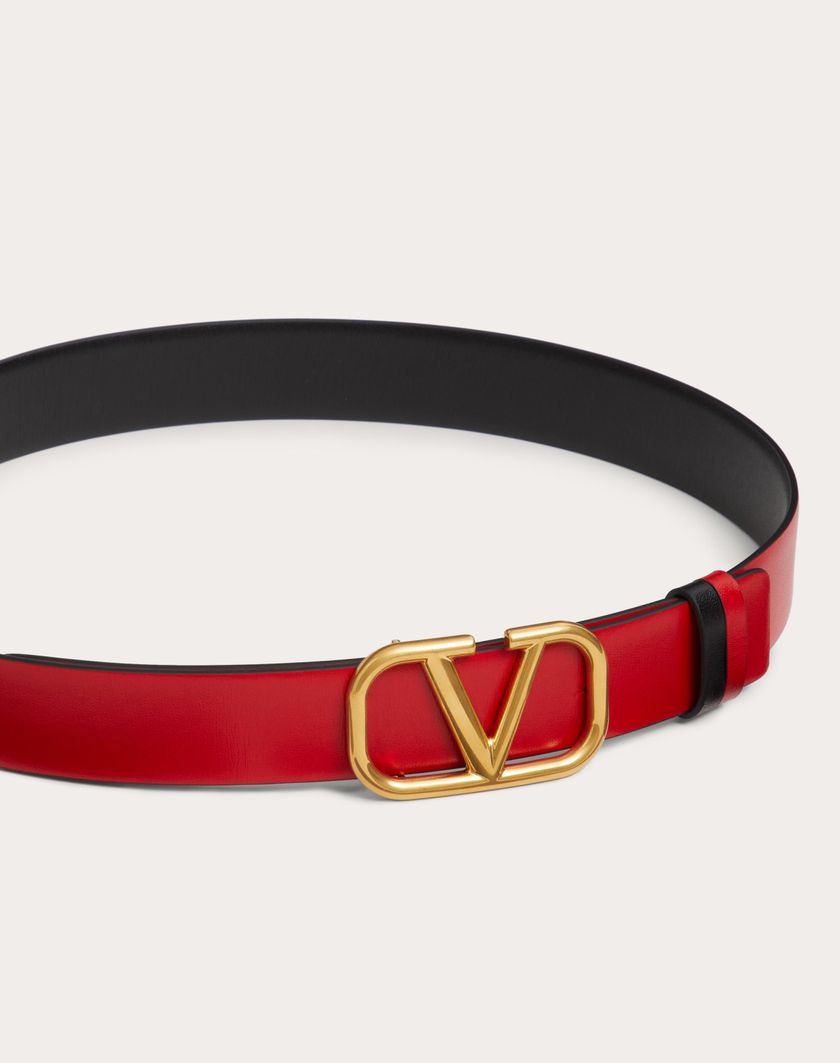 Valentino Handbags Cintura Reversibile Vlogo Signature In Vitello Lucido 30 Mm per Donna in Nero/rouge Pur | Valentino IT Ritorno libero